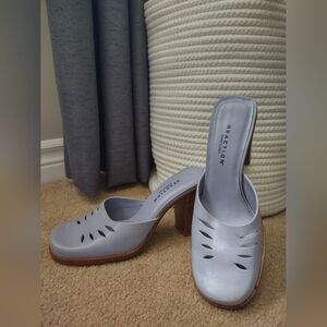 Kenneth Cole Reaction Leather Mule Heel In Purple/Lavender/Brown Size 6.5